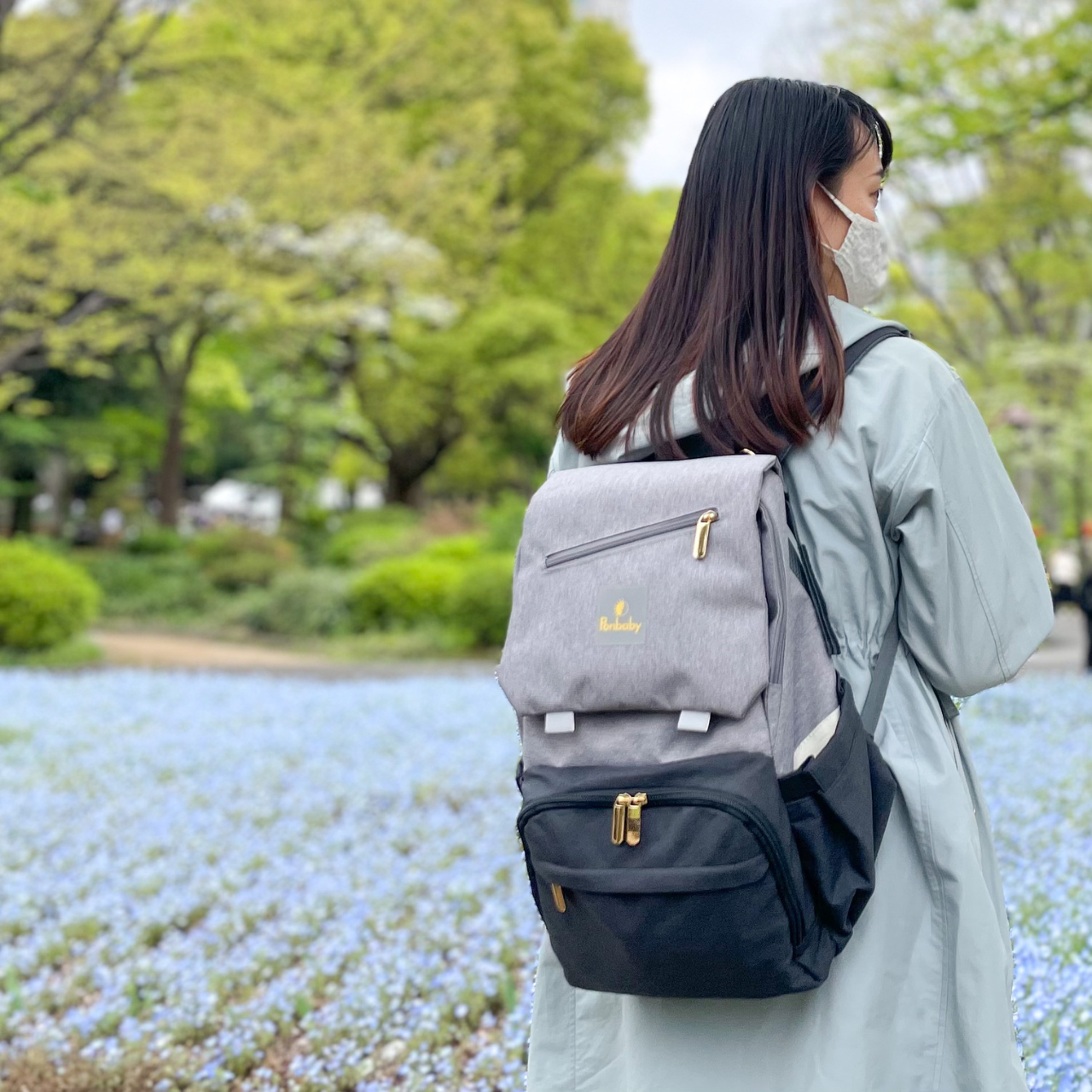 23Lマザーズバッグ【ベーシックモデル】グレー×ブラック
