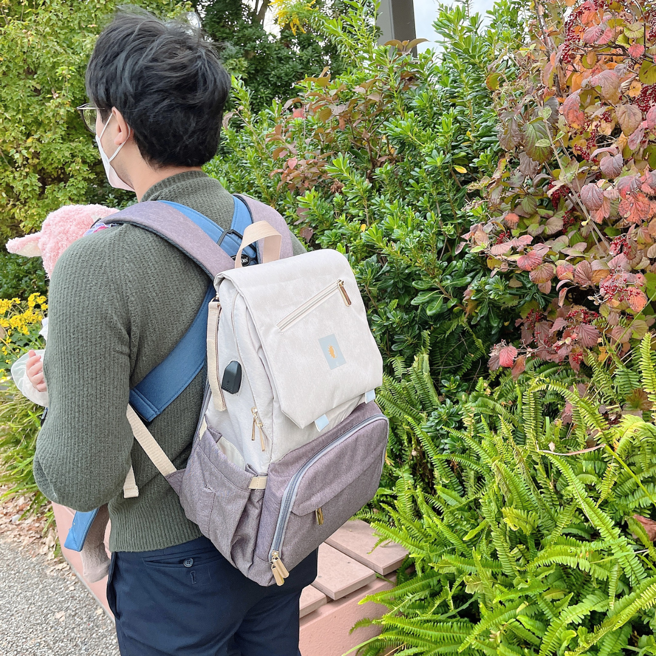 23Lマザーズバッグ【プレミアモデル】オフホワイト×グレー